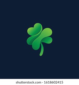 Creative design four leaf clover with 3D style