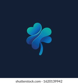 Creative design four leaf clover with 3D style
