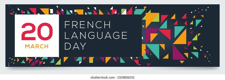 Diseño creativo para (Día del Idioma Francés), 20 de marzo, Ilustración vectorial.