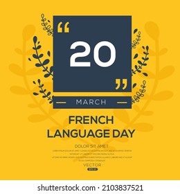 Diseño creativo para (Día del Idioma Francés), 20 de marzo, Ilustración vectorial.