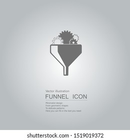 Creative design of the funnel. Isolated on grey background.