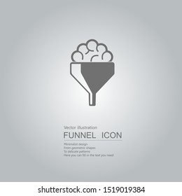 Creative design of the funnel. Isolated on grey background.