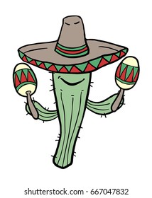 creative design of funny cactus draw