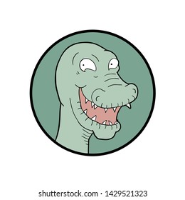 Creative design of funny dinosaur drawing