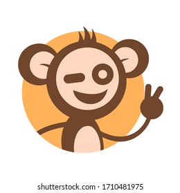 Creative design of funny monkey draw