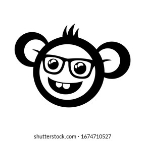 Creative design of funny monkey with glasses