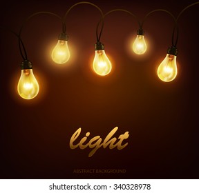 Creative design garland of nature lamps, vector