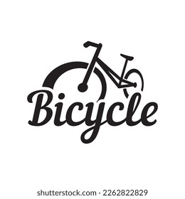 Diseño creativo con el logo de la bicicleta geométrica aislado fondo.Bicicleta de carreras, competición, deporte.