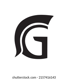 CREATIVE DESIGN OF GLADIATOR HELMET AND LETTER G