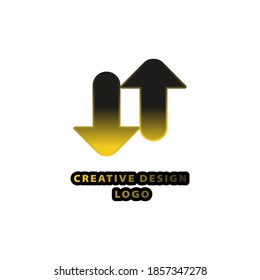 Logo "Kreatives Design Golden Arrows"Vektorgrafik ideal für Unternehmen/Unternehmen/Projekte/Zwecke Niche