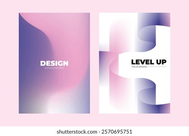 Creative design gradient pink poster template vector set. Set of in various designs. vector collection. vector set. Pink gradient poster. Variation set. Pink purple. Modern creative design posters