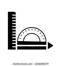 Creative design graphic ruler icon | Black Vector illustration |