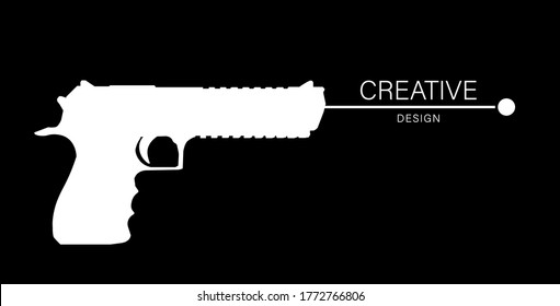Creative design, gun on black background