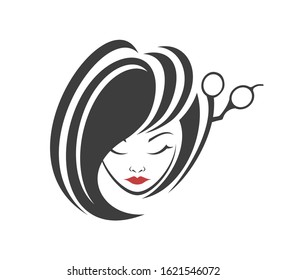 Creative design of hairdressing icon