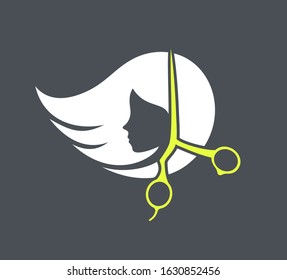 Creative design of hairdressing icon