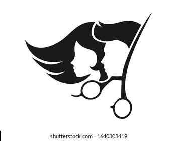 Creative design of hairdressing icon