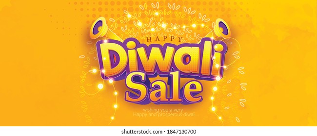 Creative Design For Happy Diwali ,Diwali Festival With Oil Lamp, DWALI Sale