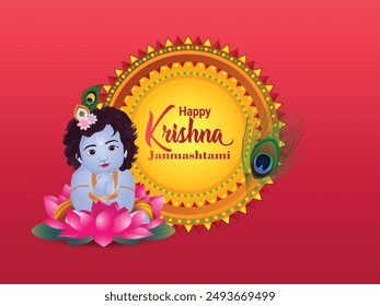 Creative design of happy janmashtami creative design concept