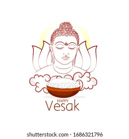 Creative Design of Happy Vesak Day Or Buddha Purnima Background