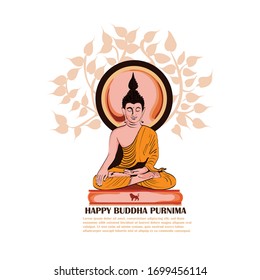 Creative Design of Happy Vesak Day Or Buddha Purnima Background for card,greeting,poster design