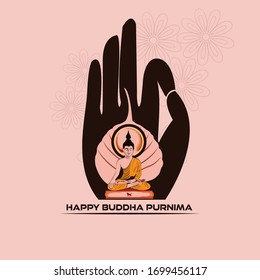 Creative Design of Happy Vesak Day Or Buddha Purnima Background for card,greeting,poster design