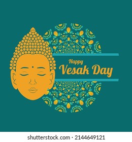 Creative design of happy Vesak Day Or Buddha Purnima banner template. 