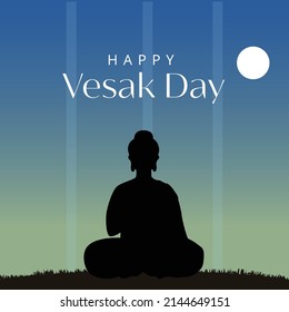 Creative design of happy Vesak Day Or Buddha Purnima banner template. 