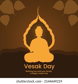 Kreatives Design der glücklichen Vesak Day oder Buddha Purnima Banner Vorlage. 