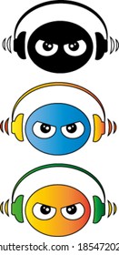 Creative design of  headphones. Fully editable vector.