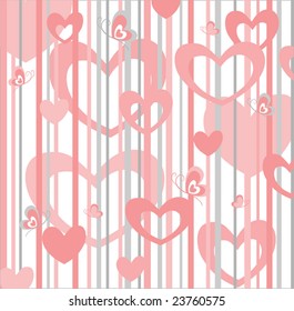 Creative design with hearts and butterfly.