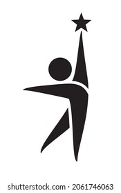 CREATIVE DESIGN OF HOPE PERSON WITH A STAR