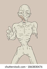 Creative design of horror dead man illustration
