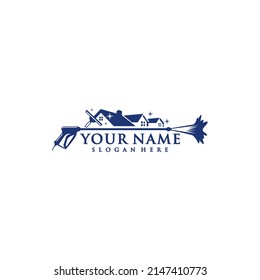 creative design house cleaning logo