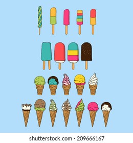 the creative design of Ice Cream And Popsicle Collection