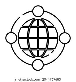 A creative design icon of 360 degree globe