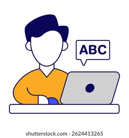Um ícone de design criativo da aprendizagem abc