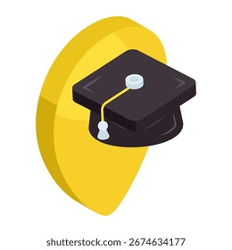 Ícone de design criativo da localização acadêmica