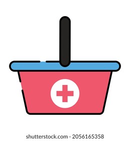 A creative design icon of add to basket