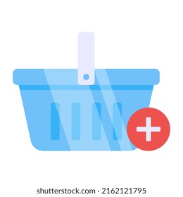 A creative design icon of add to basket