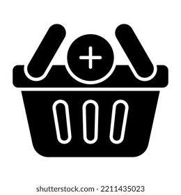 A creative design icon of add to basket