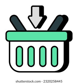 A creative design icon of add to basket