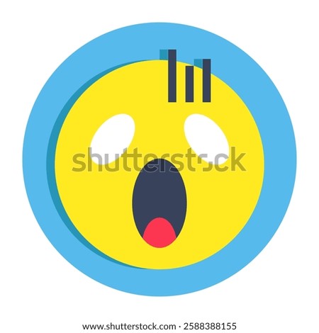 A creative design icon of astonished face