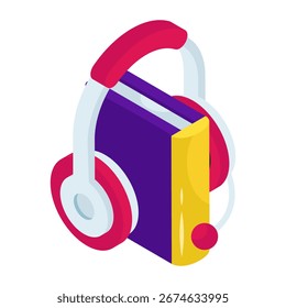 Creative design icon of audiobook