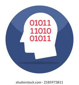 Creative design icon of binary brain