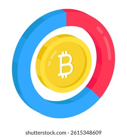 Creative design icon of bitcoin analytics
