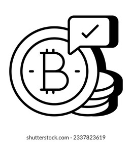 Creative design icon of bitcoin chat  