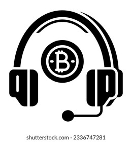 Kreatives Design-Symbol für Bitcoin-Kundenservice