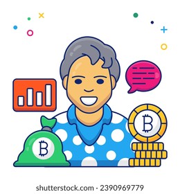 Kreatives Design-Symbol für Bitcoin-Anleger 

