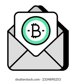 Icono de diseño creativo del correo de bitcoin 