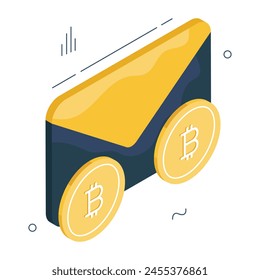 Icono de diseño creativo de bitcoin mail 

